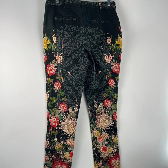Johnny Was Pete&Greta Mono Pant Multicolor Floral Print Cotton Trouser Jean Sz 4 - Picture 5 of 16